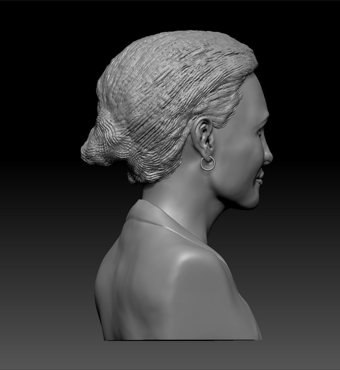 Angelina Jolie bust stl obj fbx ztl 3D print ready model 3D print model_9