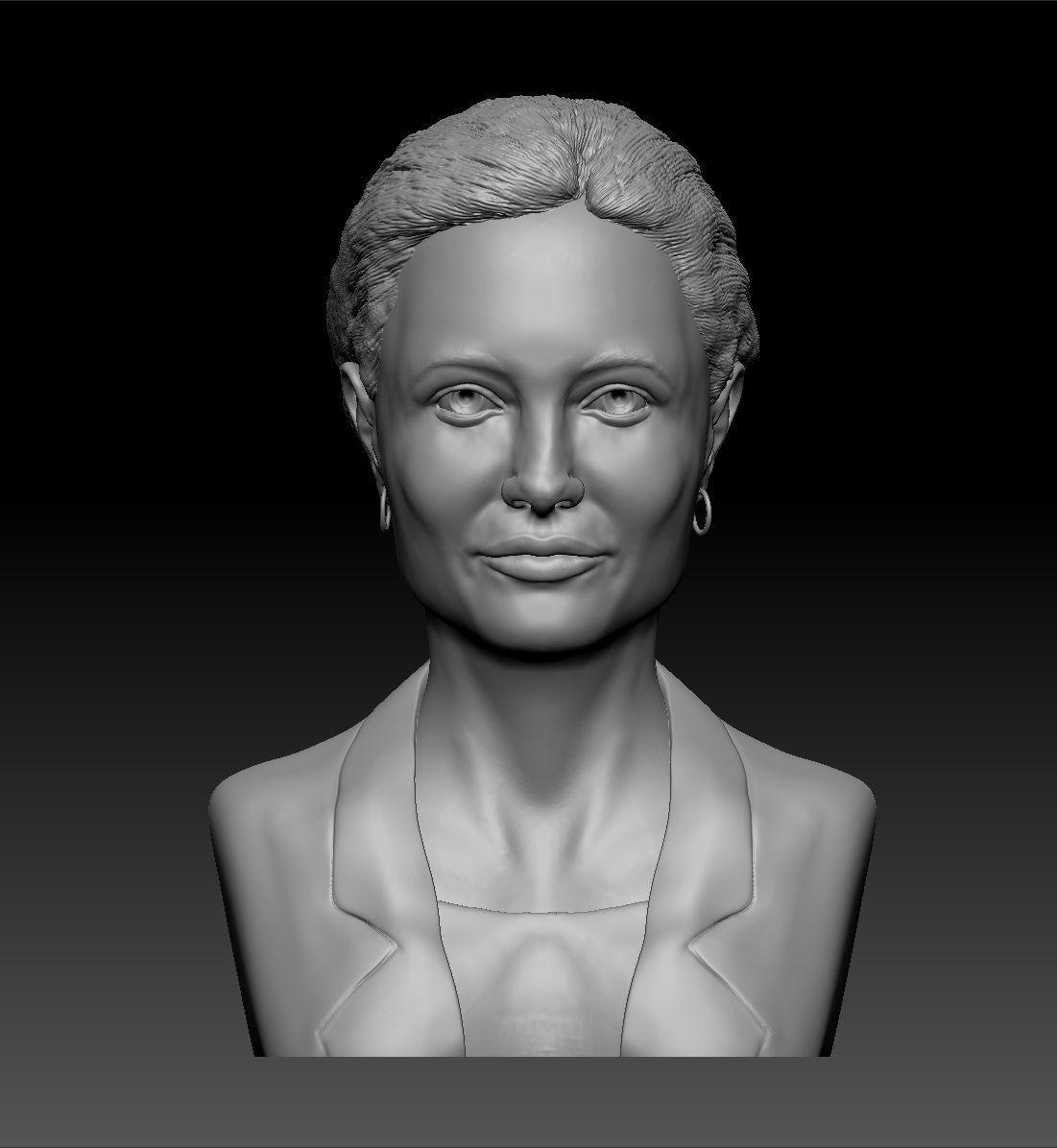 Angelina Jolie bust stl obj fbx ztl 3D print ready model 3D print model_3