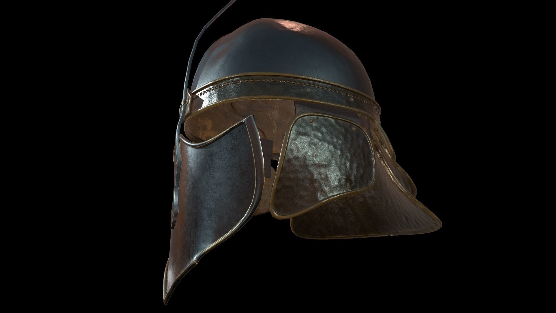 Unsullied helmet and shield Low-poly 3D model_11