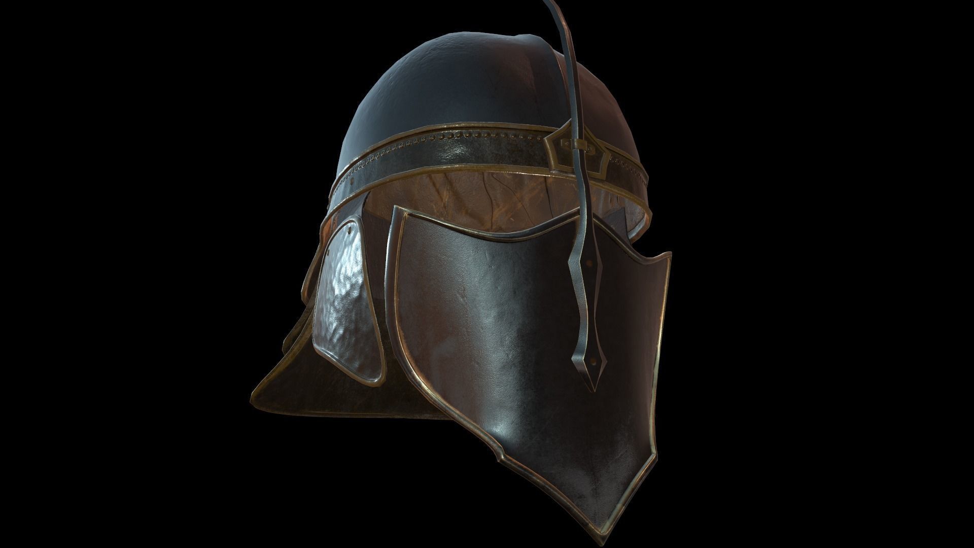 Unsullied helmet and shield Low-poly 3D model_16