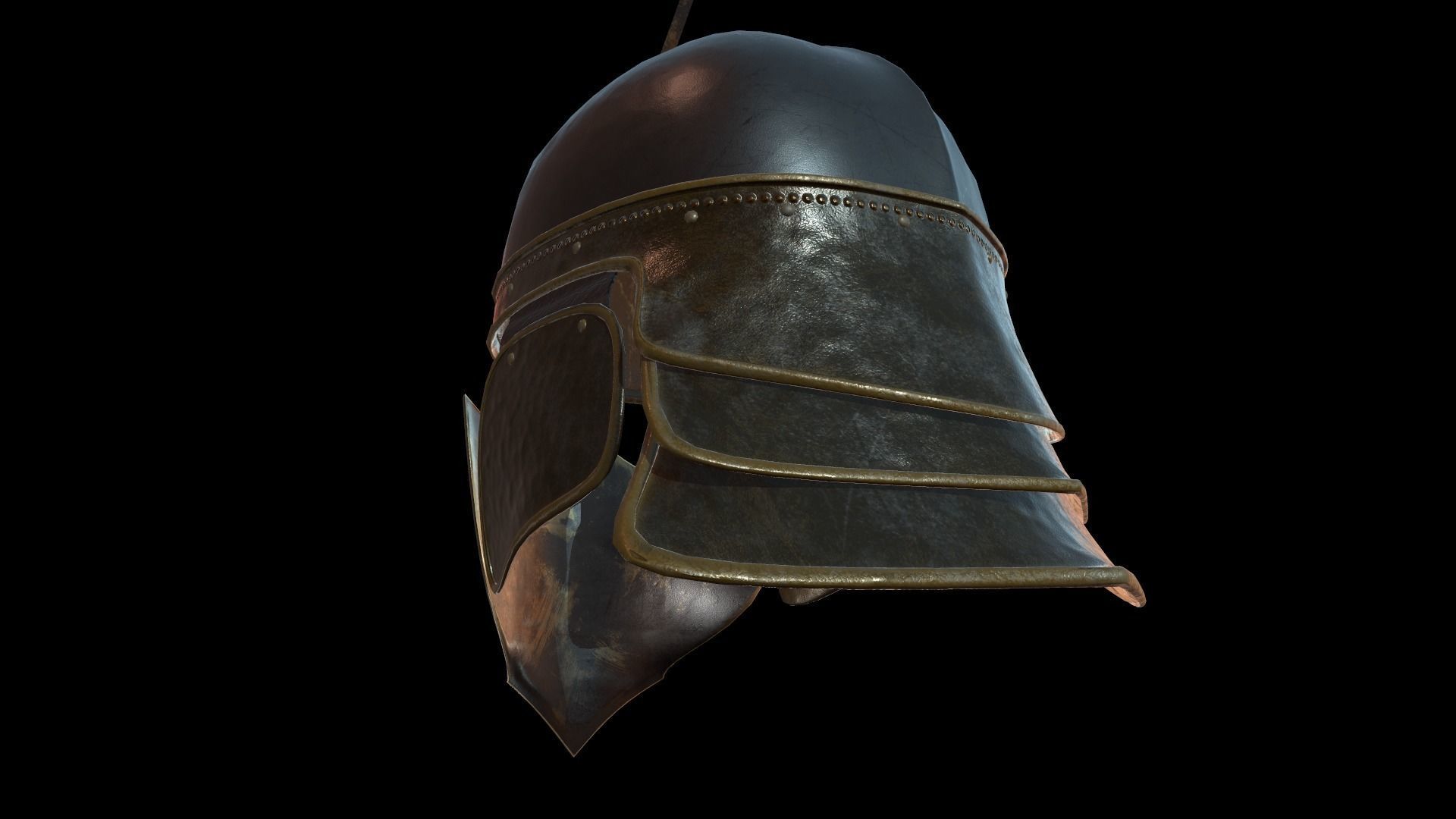 Unsullied helmet and shield Low-poly 3D model_13