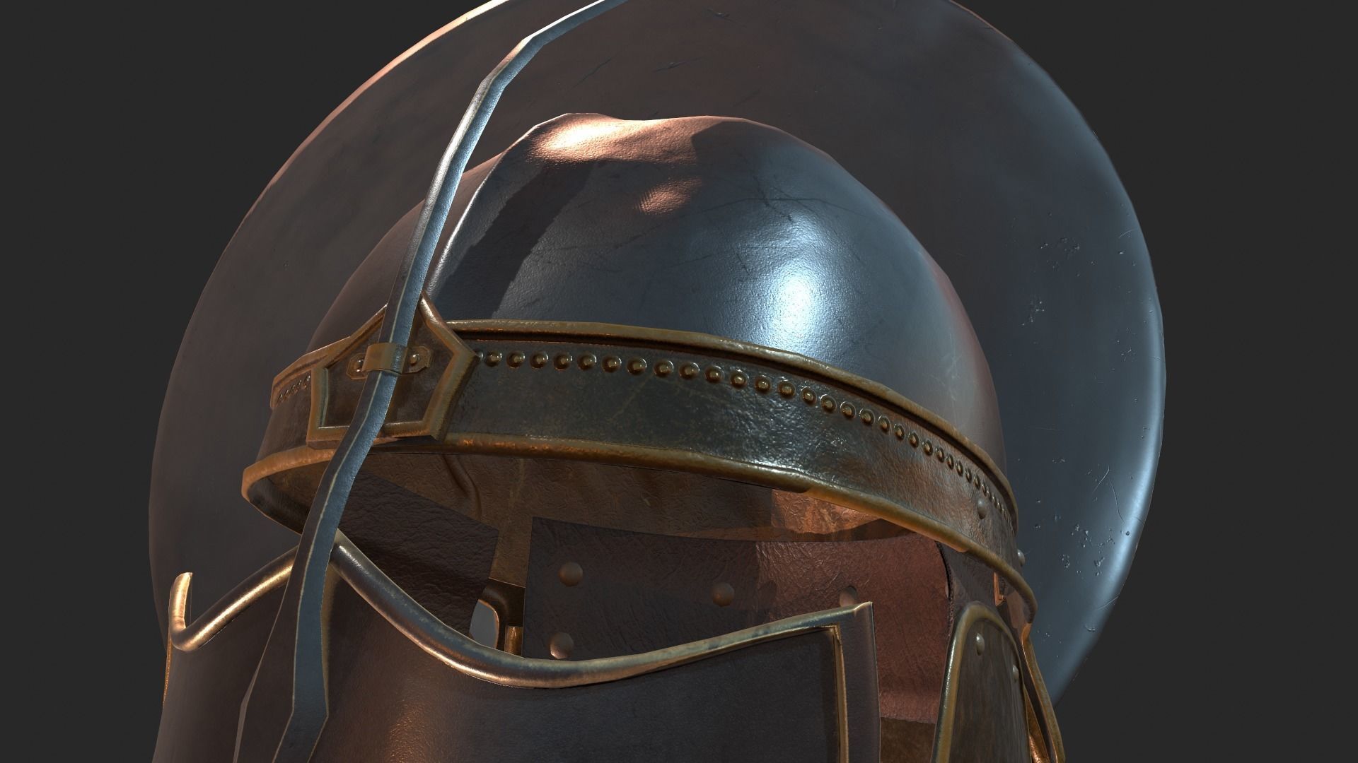 Unsullied helmet and shield Low-poly 3D model_20