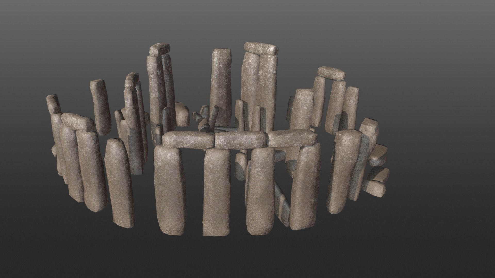Stone Henge Low-poly 3D model_2