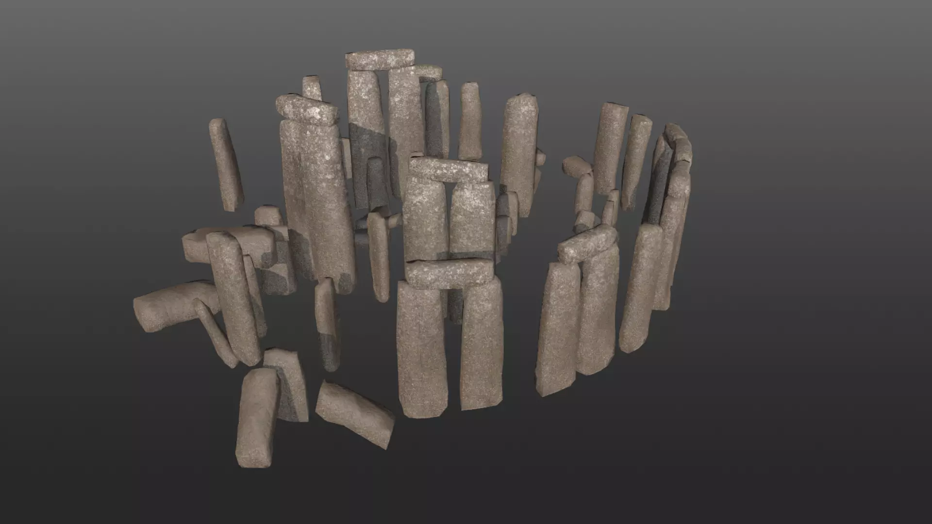Stone Henge Low-poly 3D model_0