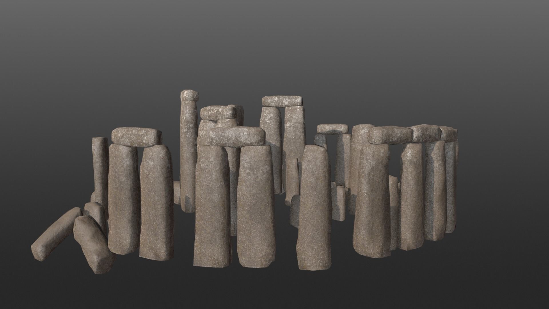 Stone Henge Low-poly 3D model_1