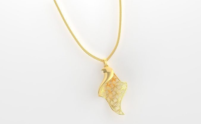 Gold Plain Pendnat Set With Ring 3D print model