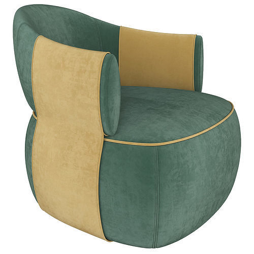 Trussardi Casa Larzia Armchair 3d model Low-poly 3D model 2