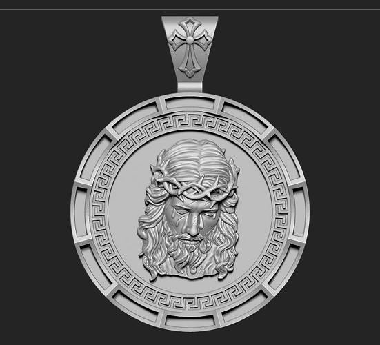 Jesus Head pendant 9 3D print model