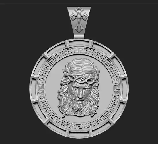 Jesus Head pendant 9 3D print model