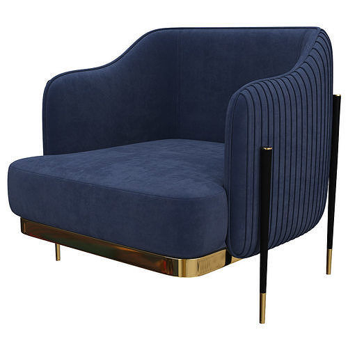 capital collection oxford armchair 3d model Low-poly 3D model 4