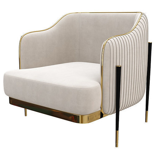 capital collection oxford armchair 3d model Low-poly 3D model 5