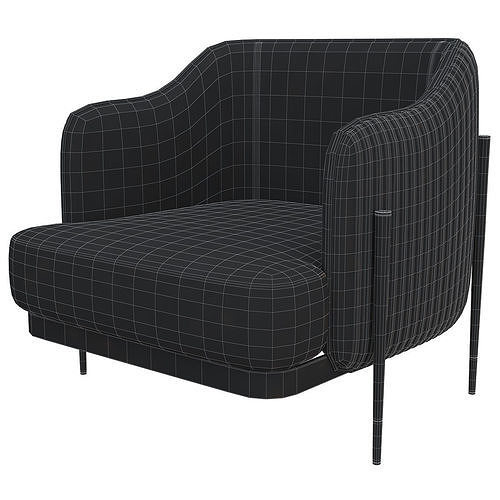 capital collection oxford armchair 3d model Low-poly 3D model 7