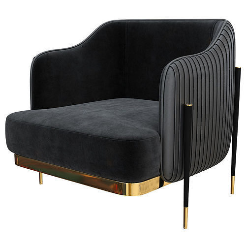 capital collection oxford armchair 3d model Low-poly 3D model 2