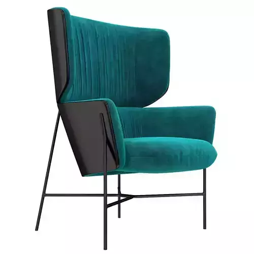 Caristo Armchair High Back by Tim Rundle Low-poly 3D model