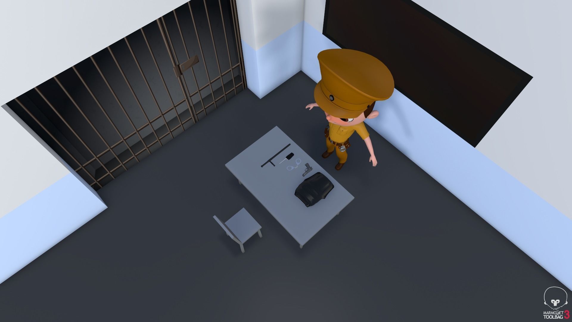 Low Poly PoliceCharacter police officer Low-poly 3D model_10