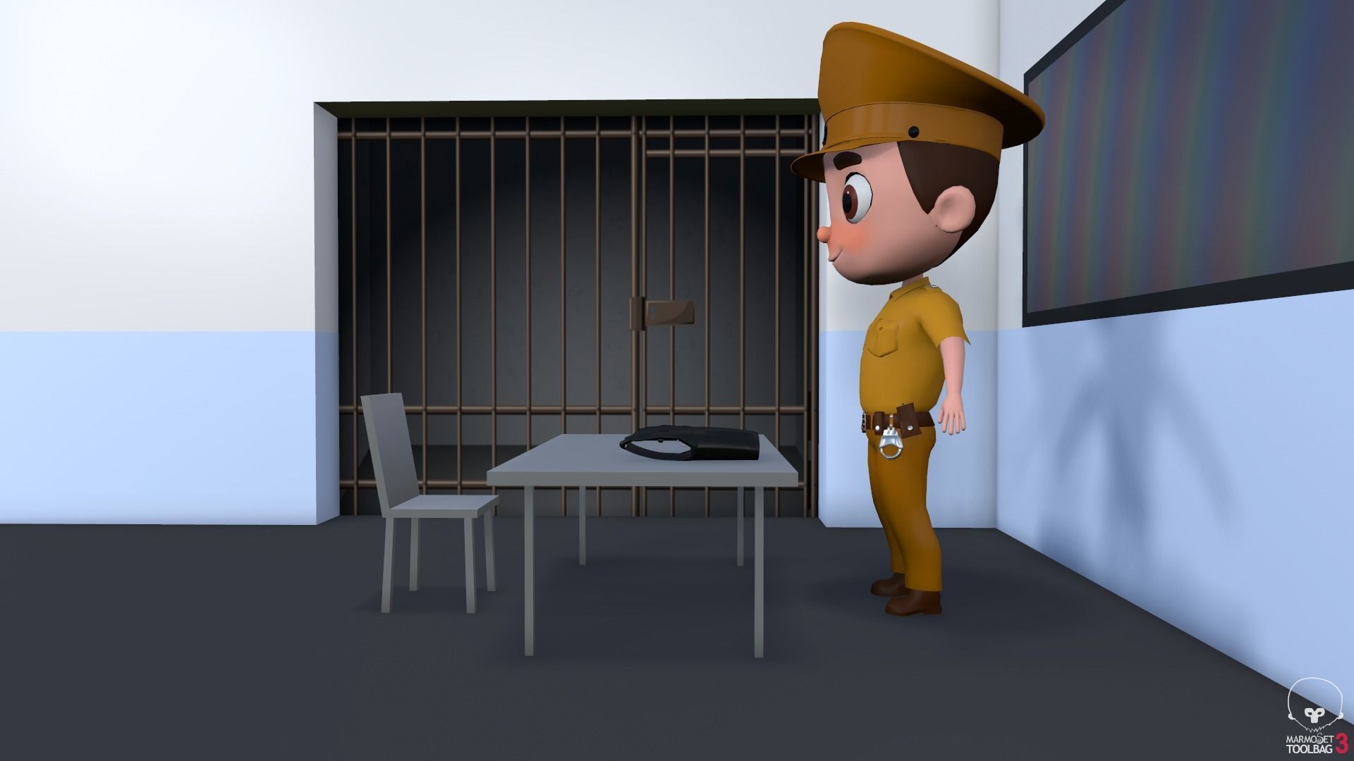 Low Poly PoliceCharacter police officer Low-poly 3D model_9