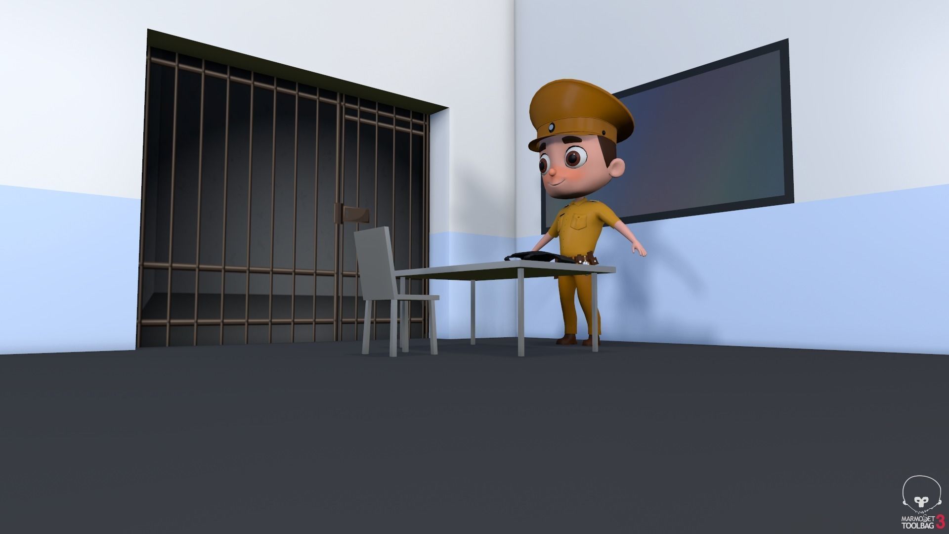 Low Poly PoliceCharacter police officer Low-poly 3D model_12