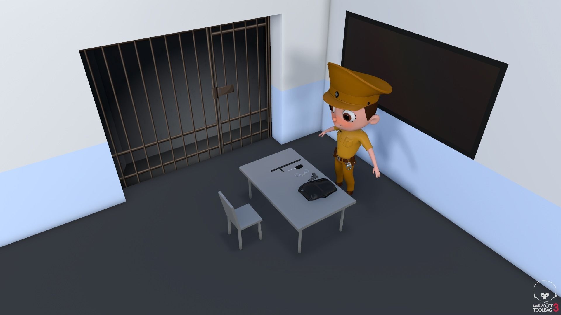 Low Poly PoliceCharacter police officer Low-poly 3D model_13