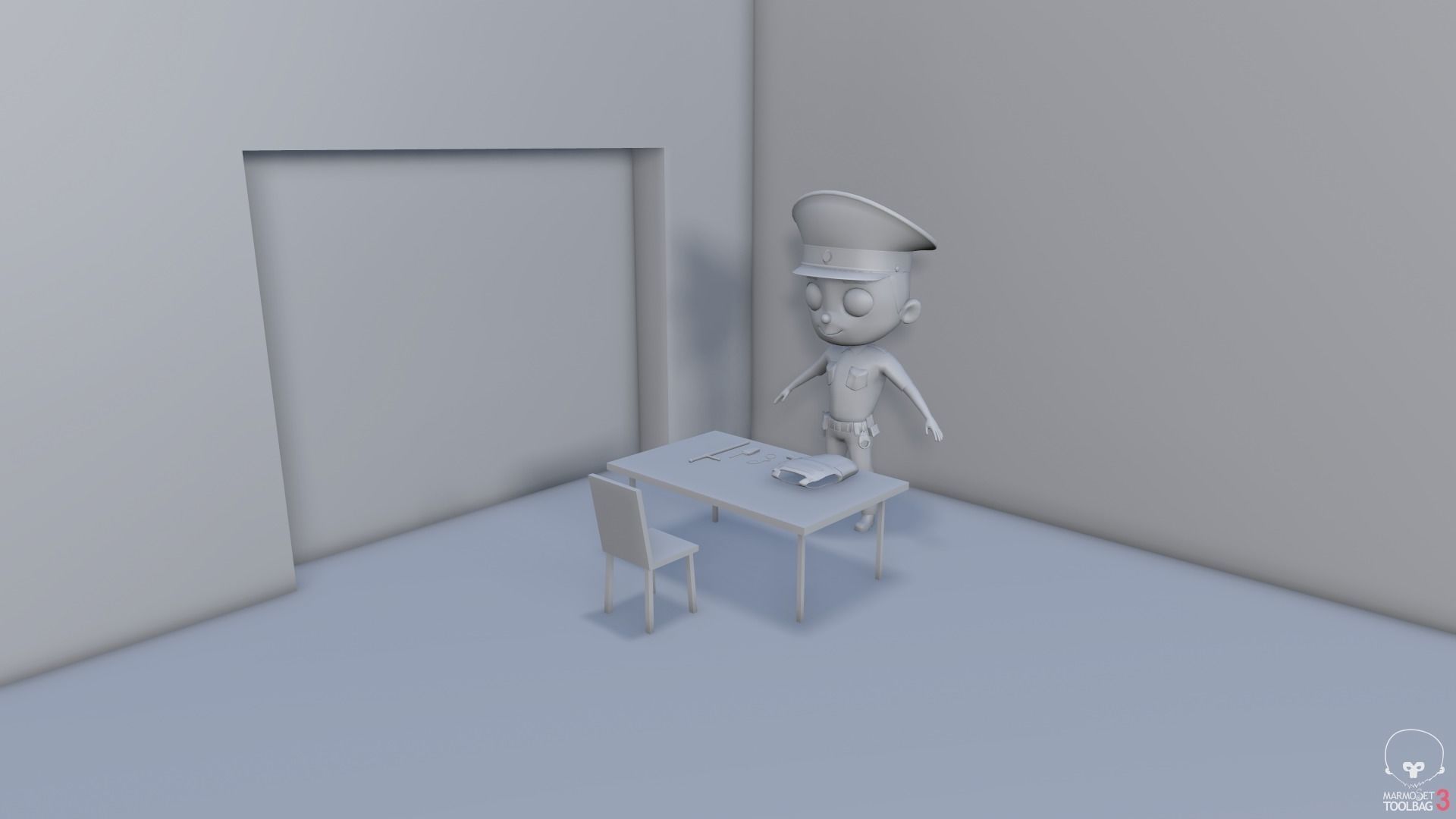 Low Poly PoliceCharacter police officer Low-poly 3D model_22