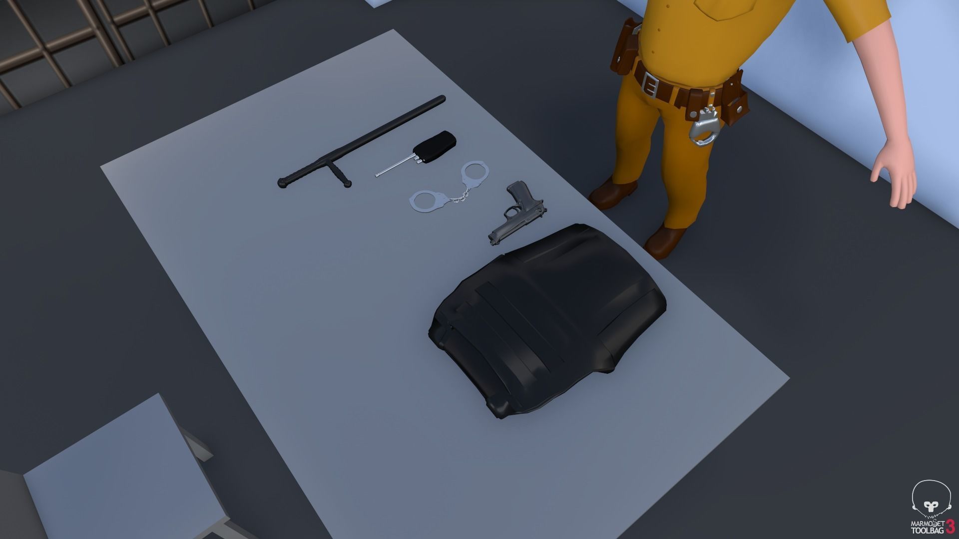 Low Poly PoliceCharacter police officer Low-poly 3D model_7