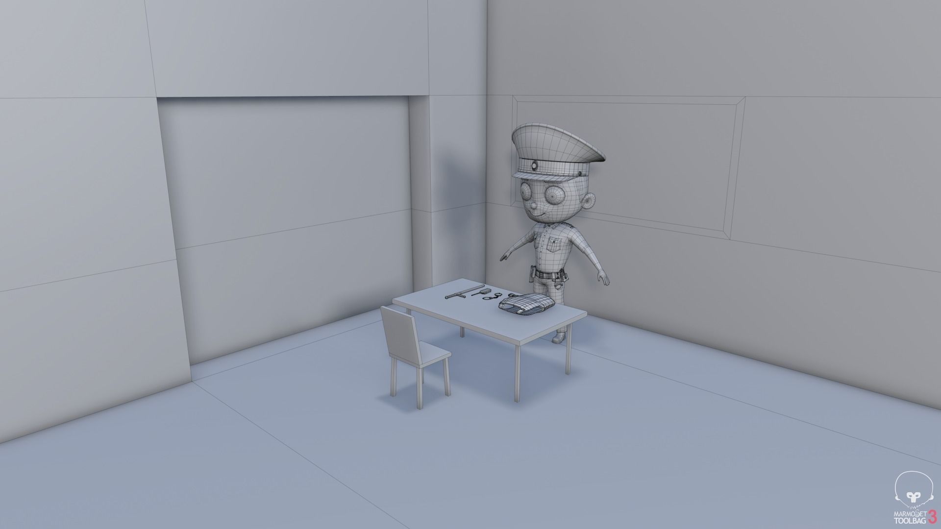 Low Poly PoliceCharacter police officer Low-poly 3D model_23