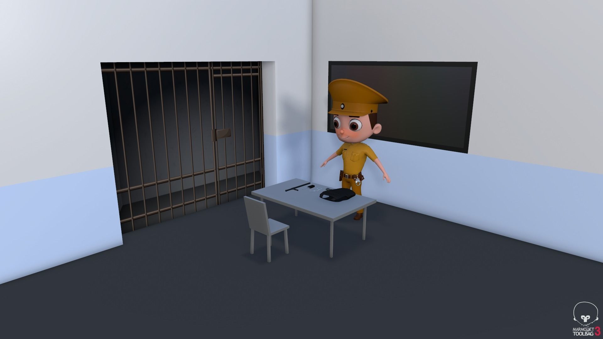 Low Poly PoliceCharacter police officer Low-poly 3D model_21