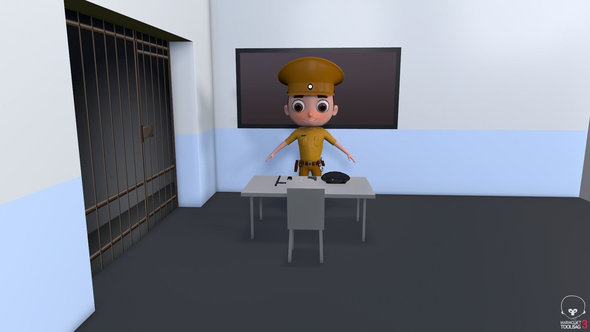 Low Poly PoliceCharacter police officer Low-poly 3D model_4