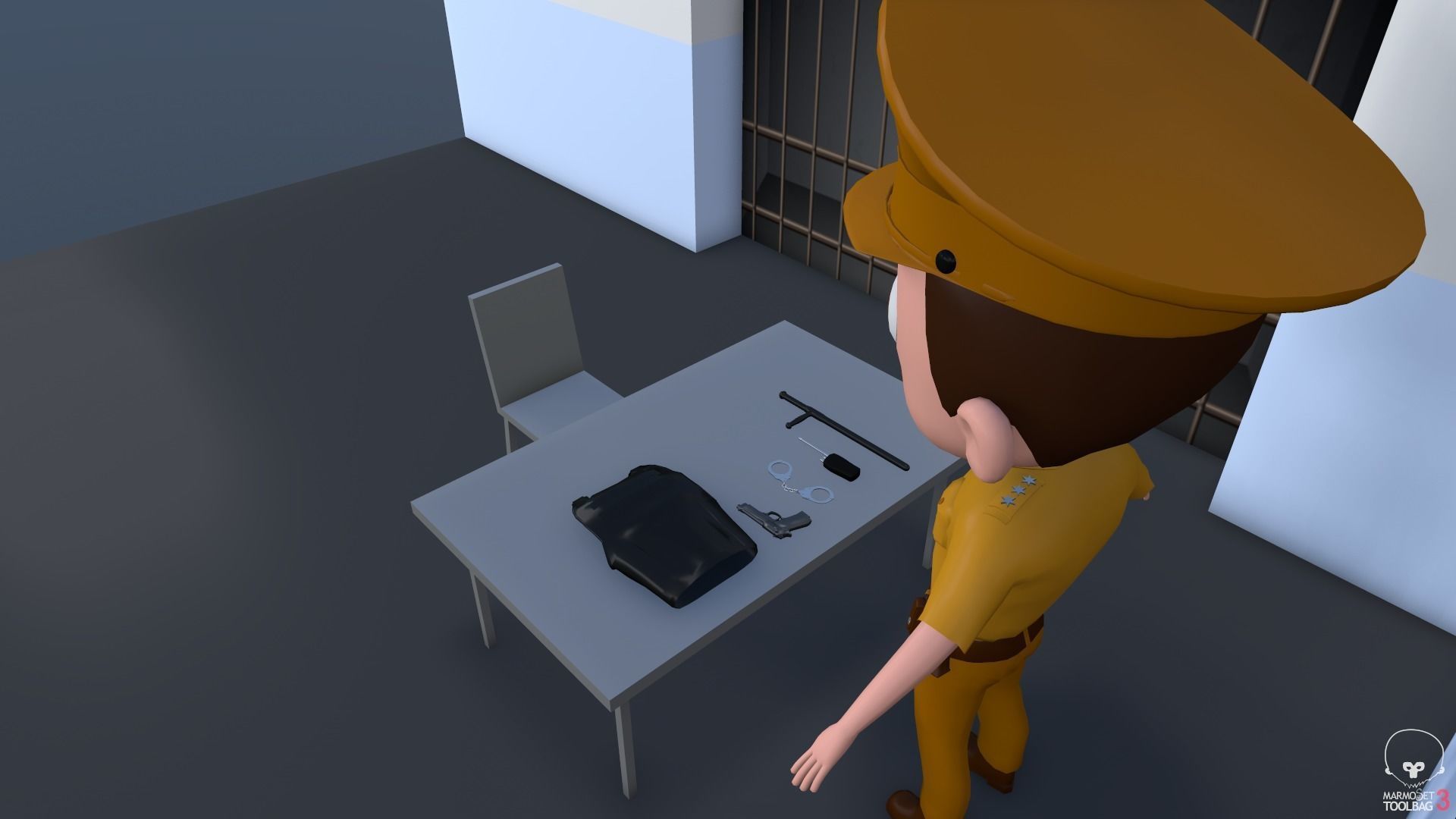 Low Poly PoliceCharacter police officer Low-poly 3D model_2