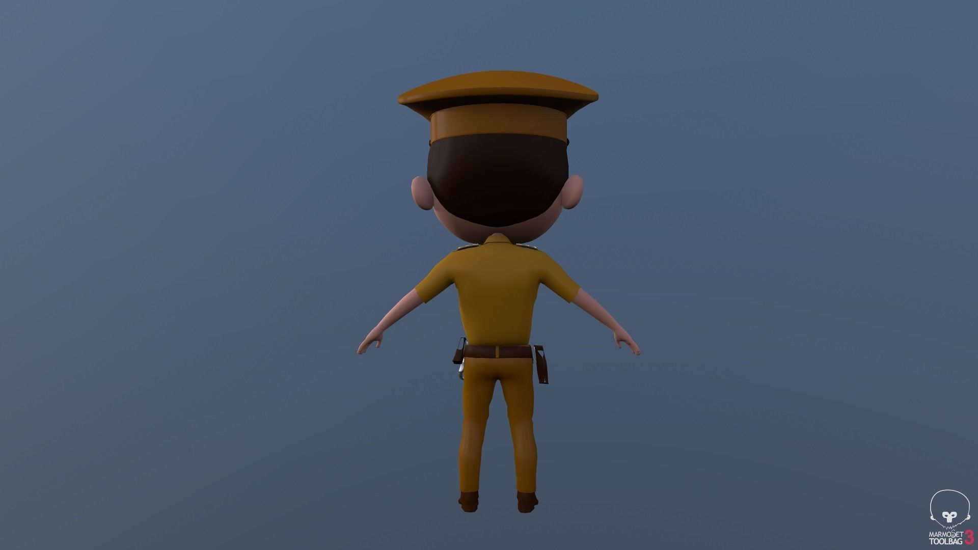 Low Poly PoliceCharacter police officer Low-poly 3D model_17