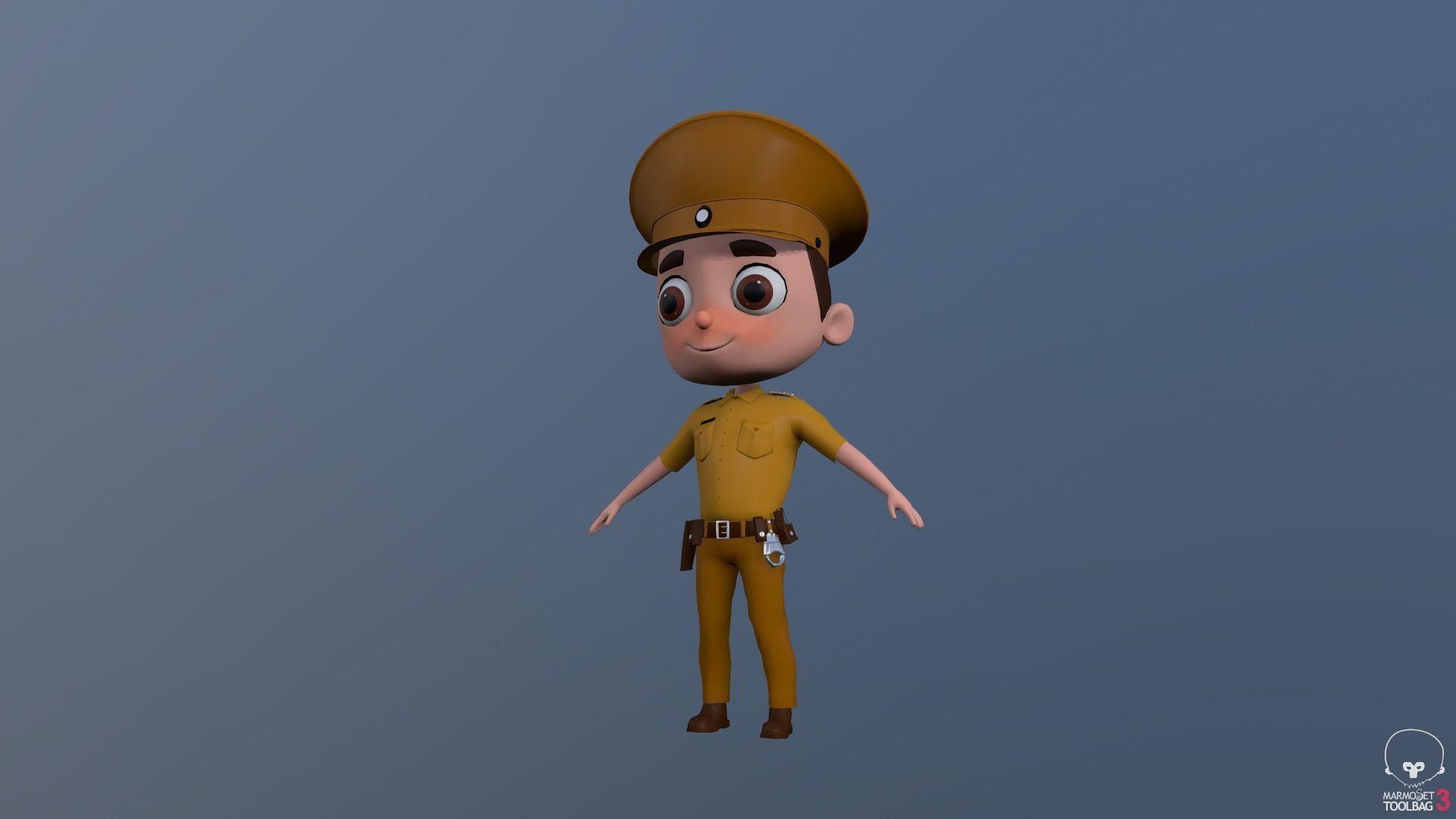 Low Poly PoliceCharacter police officer Low-poly 3D model_20