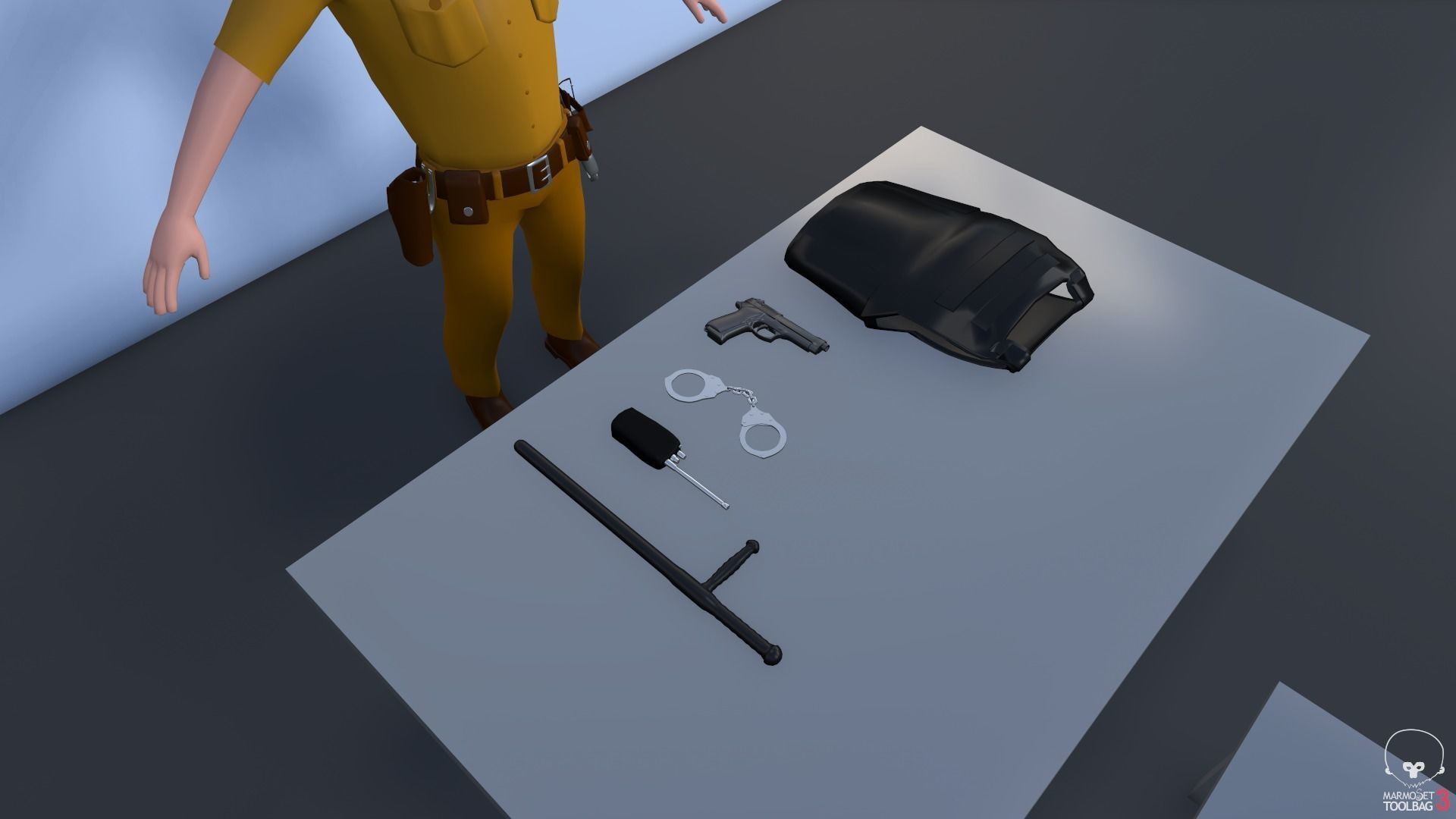 Low Poly PoliceCharacter police officer Low-poly 3D model_6
