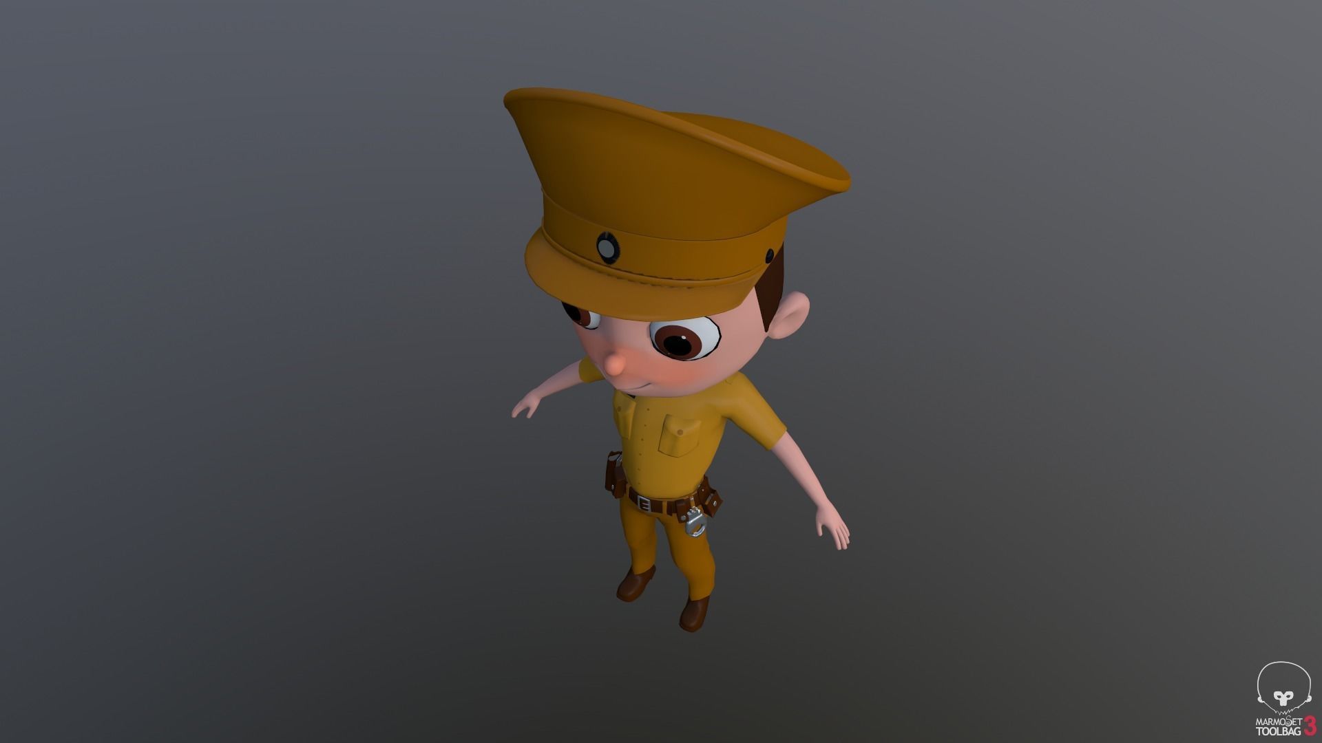 Low Poly PoliceCharacter police officer Low-poly 3D model_18