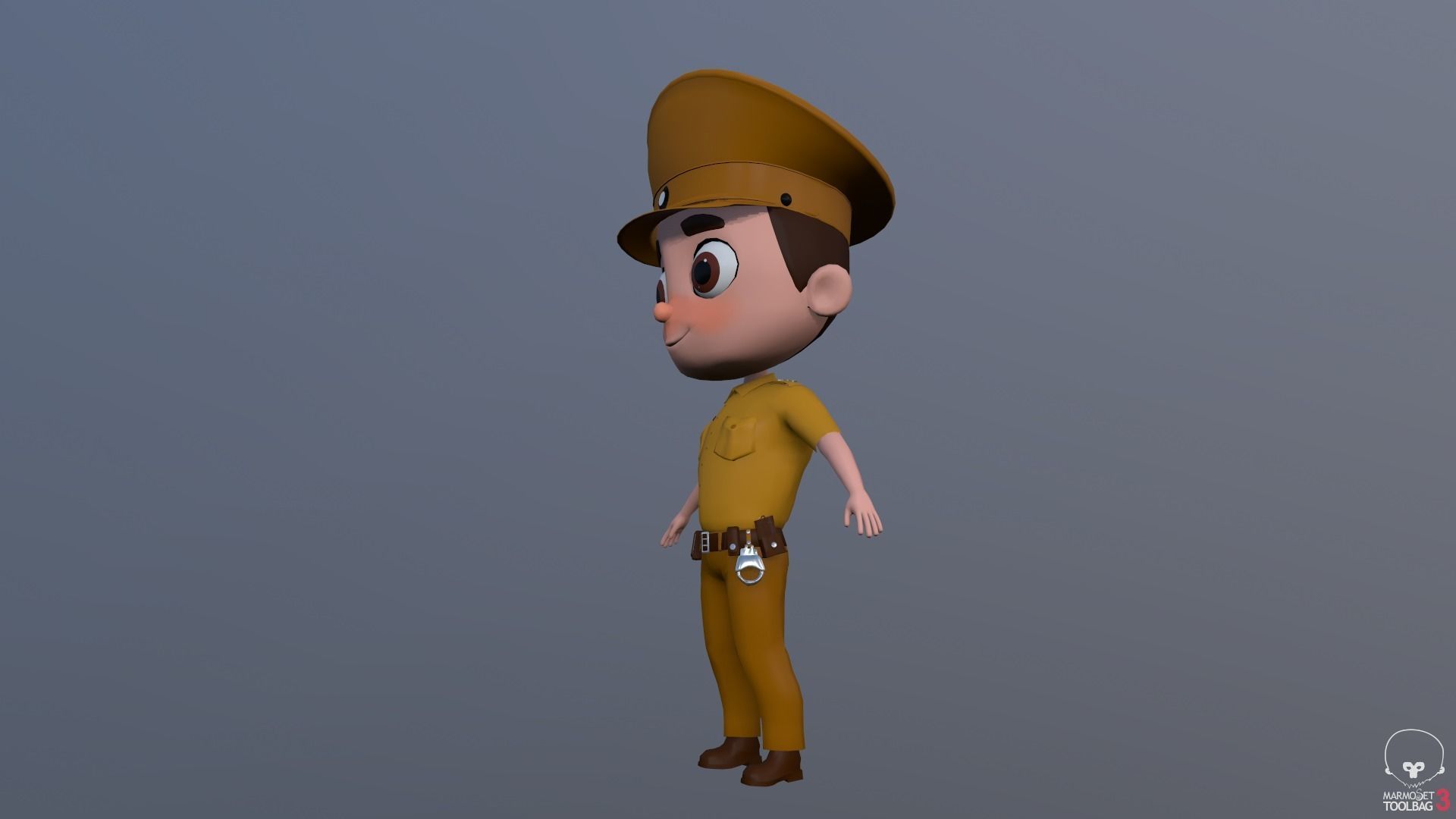 Low Poly PoliceCharacter police officer Low-poly 3D model_16