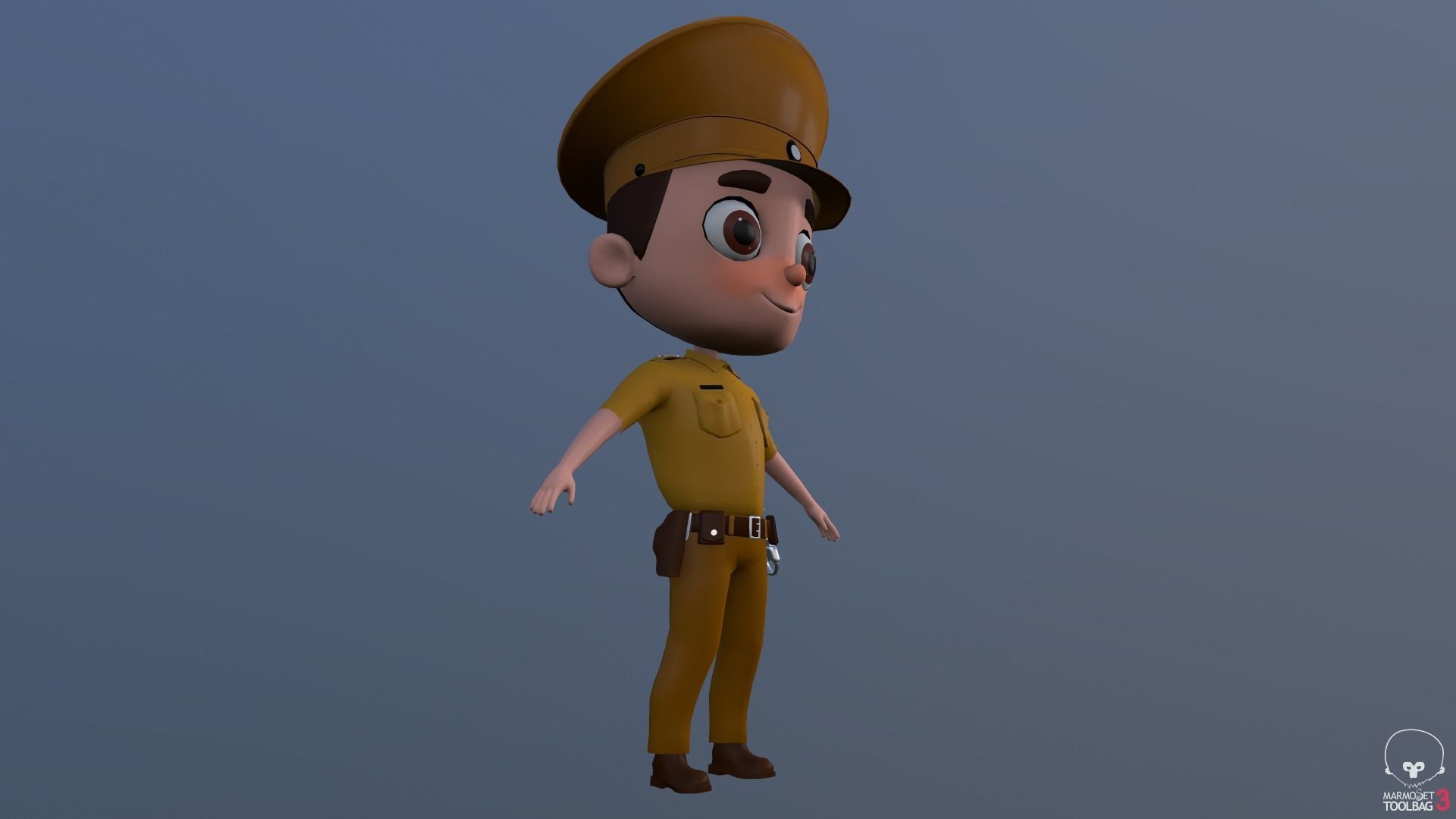 Low Poly PoliceCharacter police officer Low-poly 3D model_19