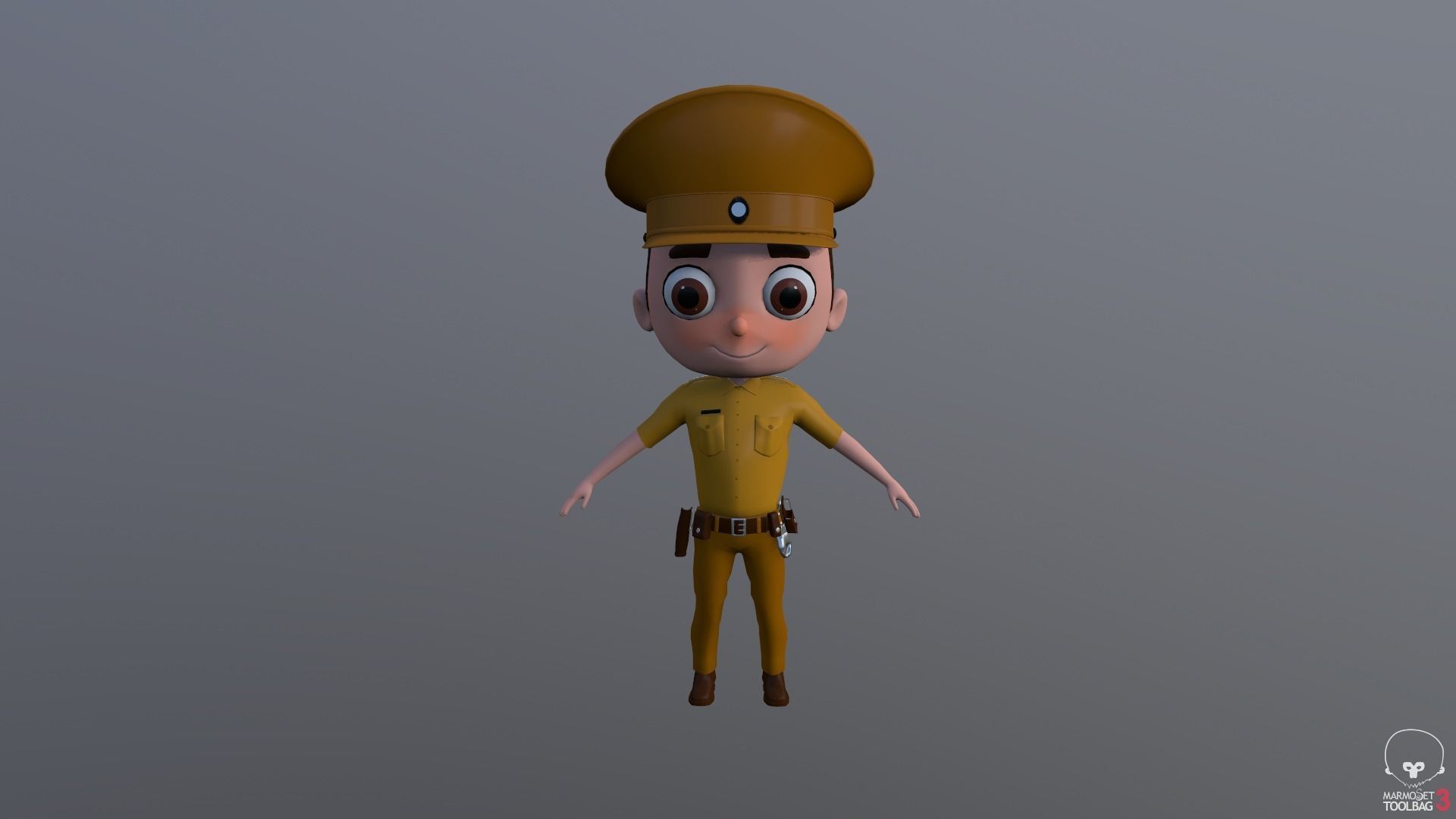Low Poly PoliceCharacter police officer Low-poly 3D model_15