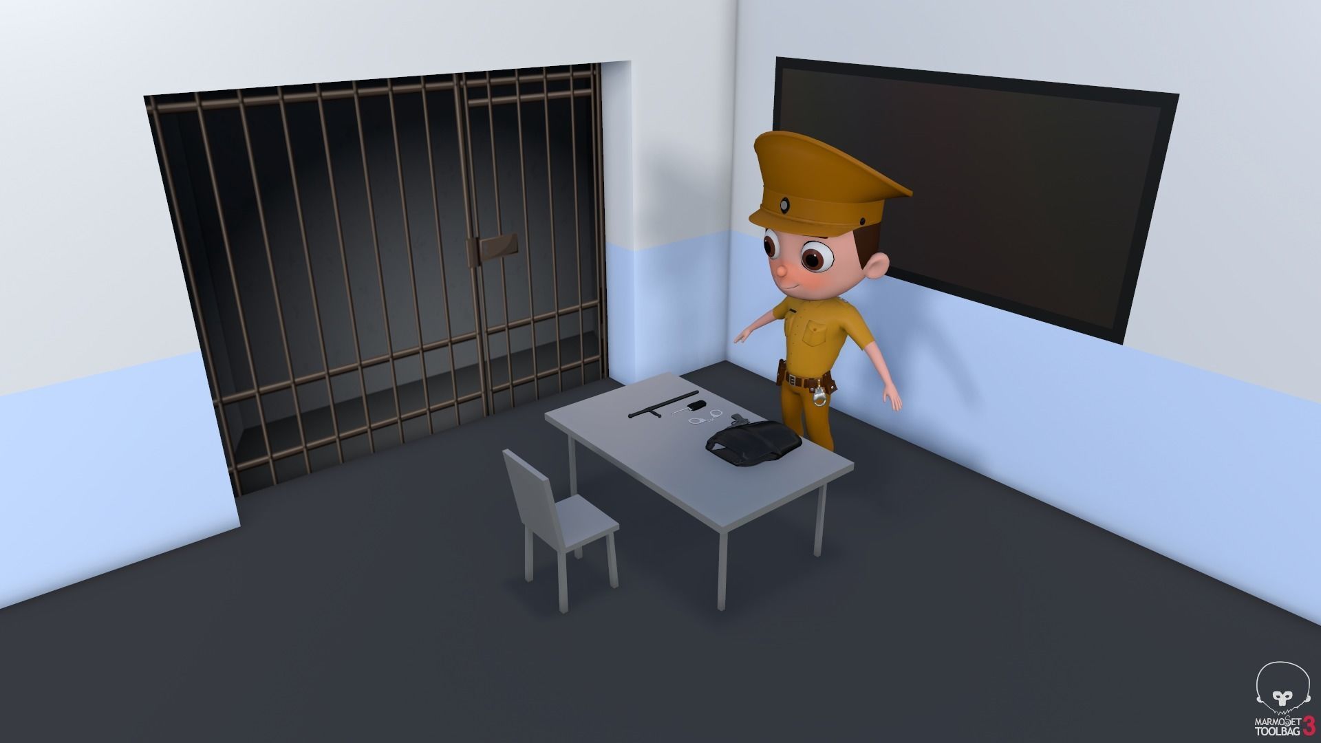 Low Poly PoliceCharacter police officer Low-poly 3D model_11