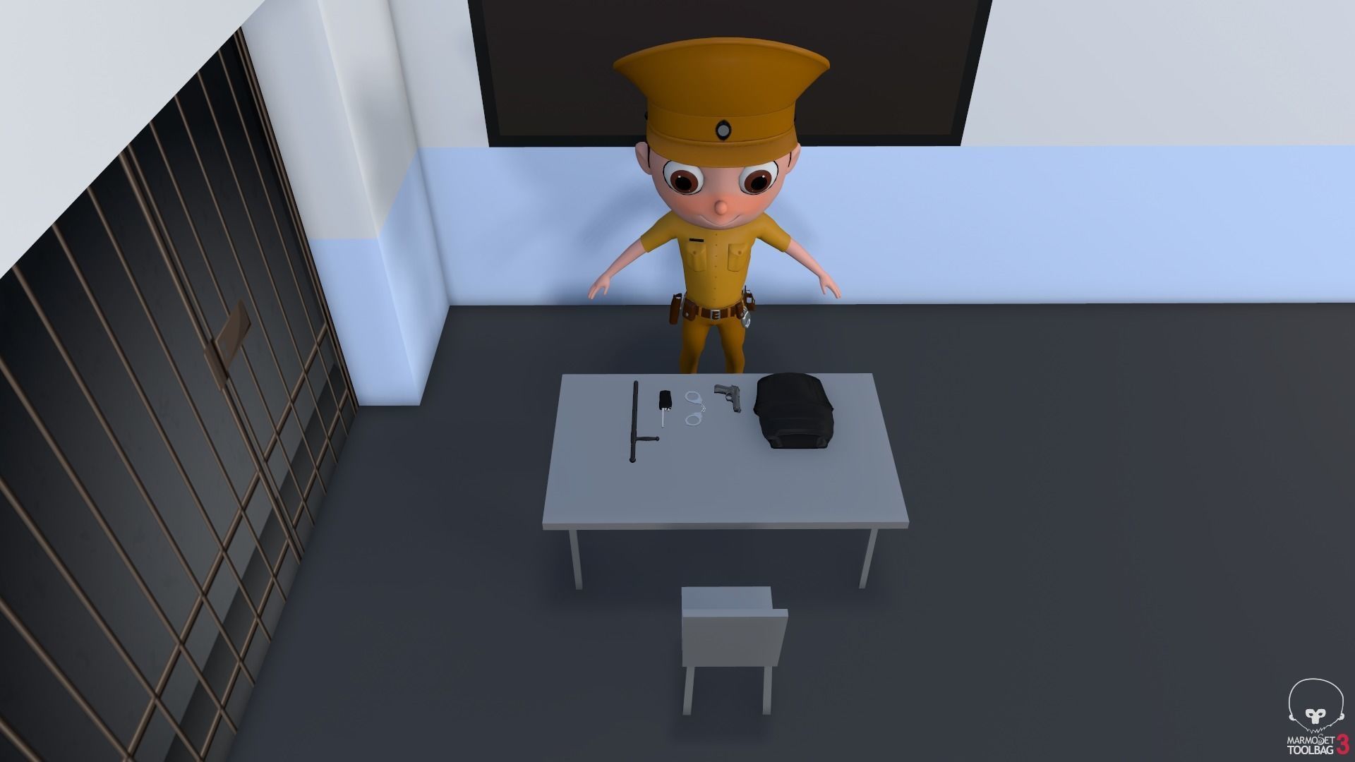 Low Poly PoliceCharacter police officer Low-poly 3D model_14