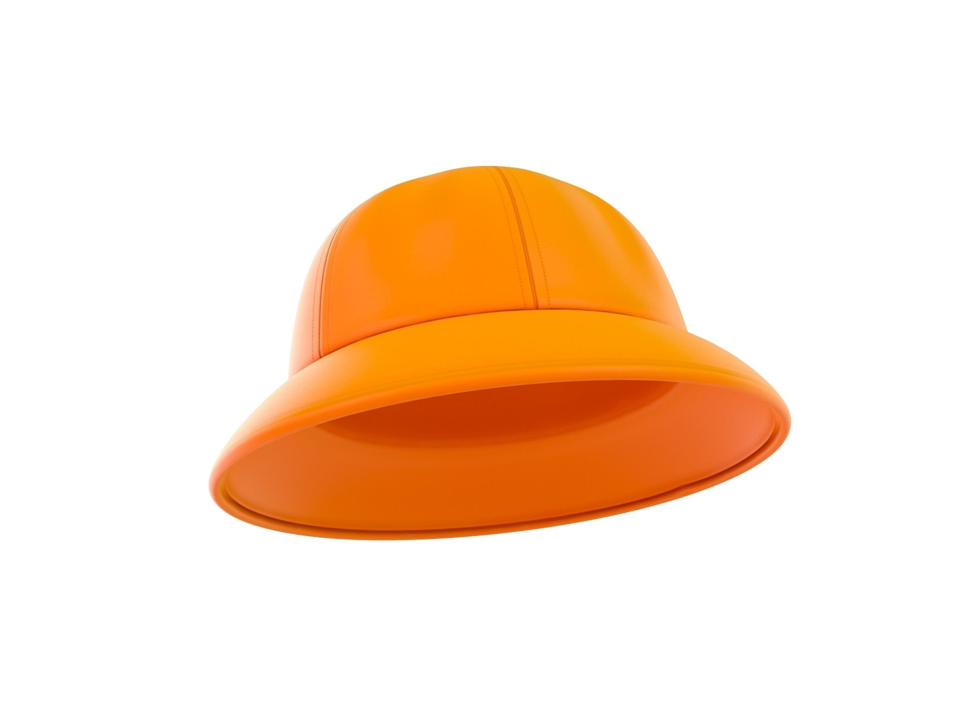 Yellow Bucket Hat 3D model_4