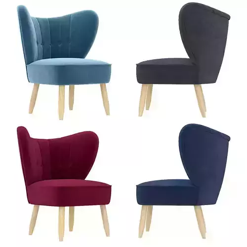 Fitz-Chair Wool Light Grey Dark Mobile 3d model