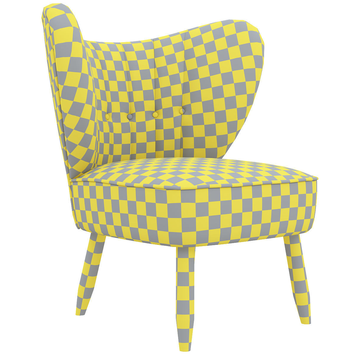 Fitz-Chair Wool Light Grey Dark Mobile 3d model Low-poly 3D model_4