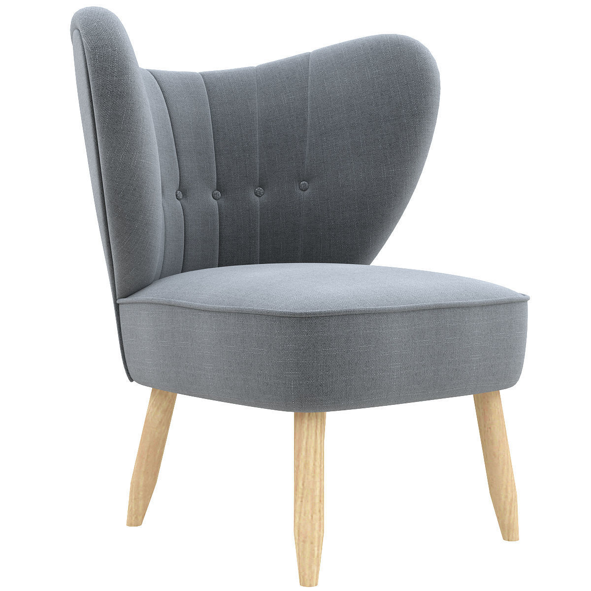 Fitz-Chair Wool Light Grey Dark Mobile 3d model Low-poly 3D model_2