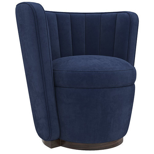 Fluted Deco Tub Chair LINLEY 3d model Low-poly 3D model