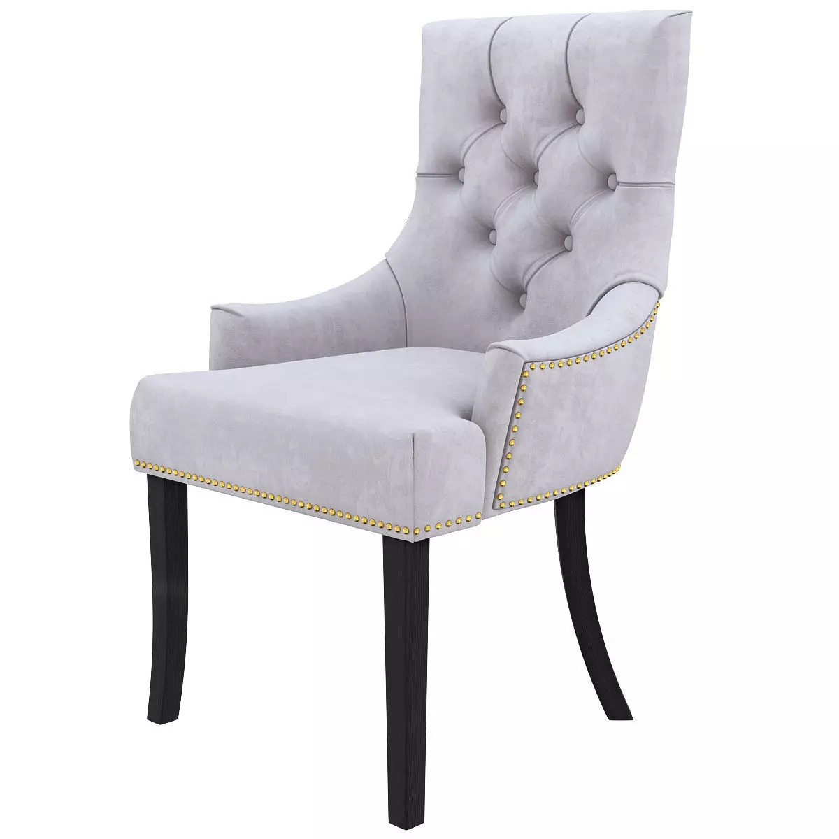 Hella Sort velour stol med sorte ben 3d model Low-poly 3D model_0