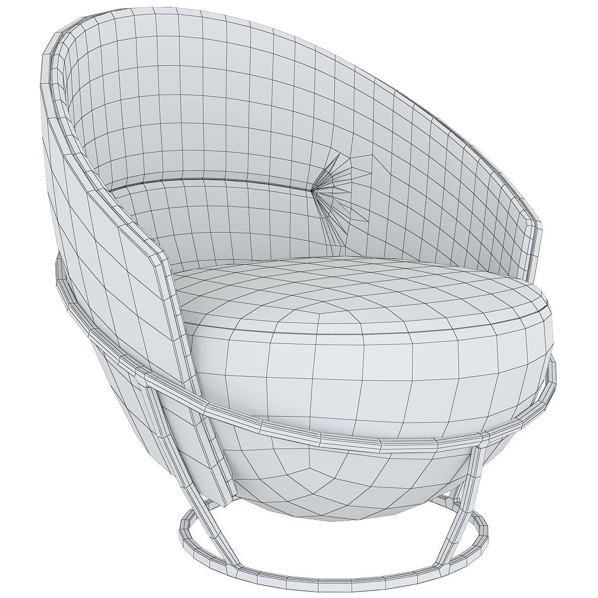 lu POWDERY ARMCHAIR 3d model Low-poly 3D model_2