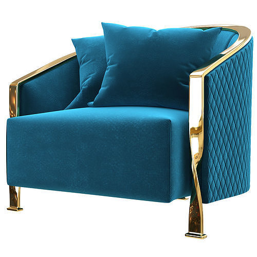 Rugiano paris armchair 3d model Low-poly 3D model 2