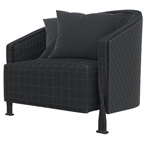 Rugiano paris armchair 3d model Low-poly 3D model 6