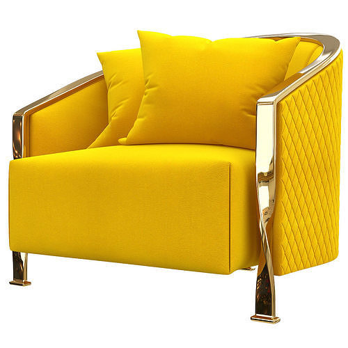 Rugiano paris armchair 3d model Low-poly 3D model 3