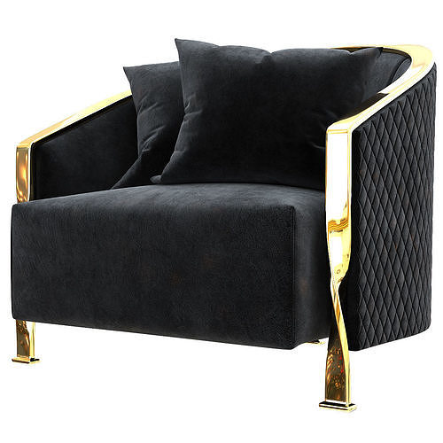 Rugiano paris armchair 3d model Low-poly 3D model 5