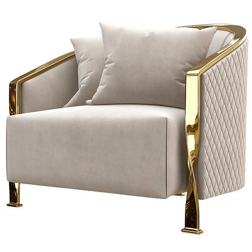 Rugiano paris armchair 3d model Low-poly 3D model 4