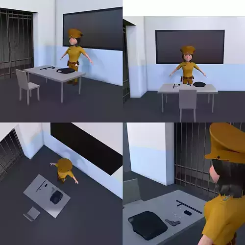 Low Poly Police Female Character